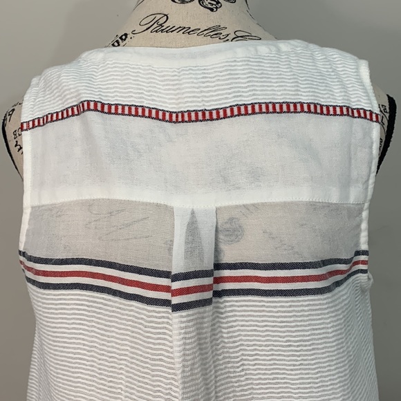 Lucky Brand Stripe Tie Front Blouse Size:S - Picture 6 of 12